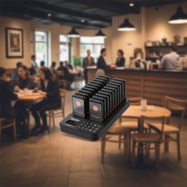 Restaurant Pager System 20 Beepers Wireless Guest Calling Queue Signal ServiceSub Machine Shape: Square, Quantity: 20