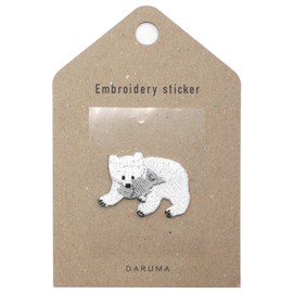 DARUMA Patch Embroidery Sticker COL. 15 Kivoli Bear White 01-8680 Kivoli Bear White