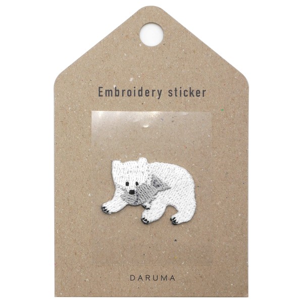 DARUMA Patch Embroidery Sticker COL. 15 Kivoli Bear White 01-8680 Kivoli Bear White