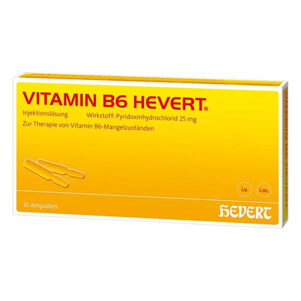 Vitamin B6 Hevert Ampoules for Vitamin B6 Deficiency States, Pack of 10 Ampoules