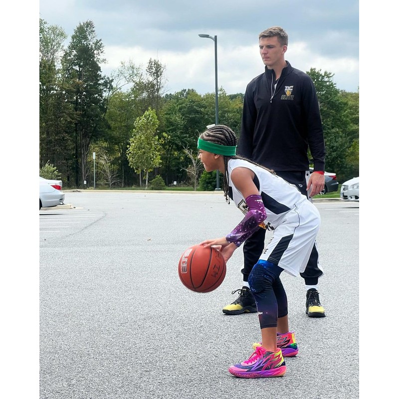 COOLOMG Youth Basketball Leggings with Knee Pads Boys Padded Compression