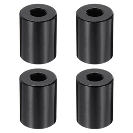 PATIKIL 4pcs M6 Aluminium Spacers, 1/4" ID x 5/8" OD Round Standoff Spacer, Unthreaded Metal Spacers for 1/4" M6 Screws Bolts, Black 3/4" Length
