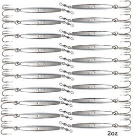 20pcs Fish WOW! 2oz Diamond Jig with a Treble Hook