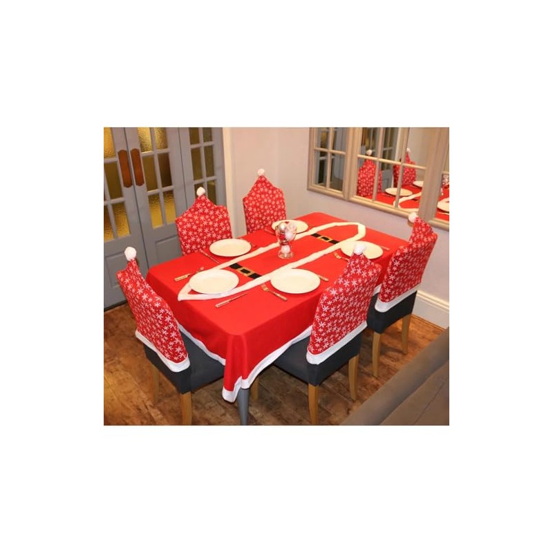 Christmas Dining Chair Covers Set - Stretchable Felt Chair Covers