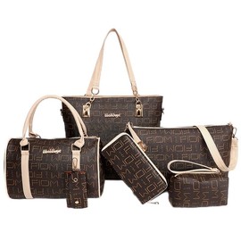 Pahajim 6-Pcs Women Handbag Purse Shoulder Bag Totes Satchel Bag Top-Handle Boston Bag Crossbody Bag Wallet Messenger Bag Set