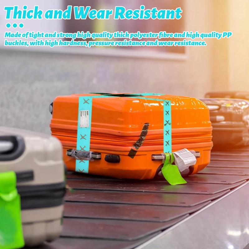 2 PCS Luggage Straps with Coded Lock, 200cm Adjustable Travel