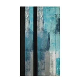 Modern Teal Turquoise Refrigerator Door Handle Covers Set of 2, Abstract Painting Washable Kitchen Appliance Handle Covers Home Decor for Dishwasher Microwave Oven, Fridge Door Cloth Protector