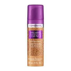 COVERGIRL Covergirl Simply Ageless Skin Perfector Essence Foundation, 50 Medium-Tan, Tinted Skin Perfector, Skincare Makeup Hybrid, Sheer Tint, Radiant Finish, Skin-Like Finish, Vegan Formula, 1.0oz