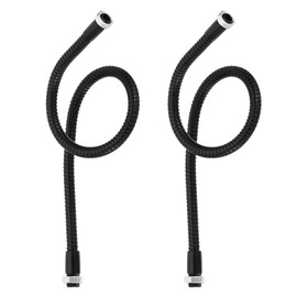 PATIKIL 15.7" Universal Gooseneck Hose, 2 Pcs M10 to M8 Fine Thread Bendable Metal Hose Flexible Arm Soft Tube Extension for Lamp, DIY Equipment, Black