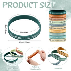 Cunno 50 Pcs Sobriety Bracelets Valentines Serenity Prayer Gifts Silicone Wristbands Sobriety Recovery Gifts Reminder for Men Women Recovery Group Reminder(Mental Health Color)