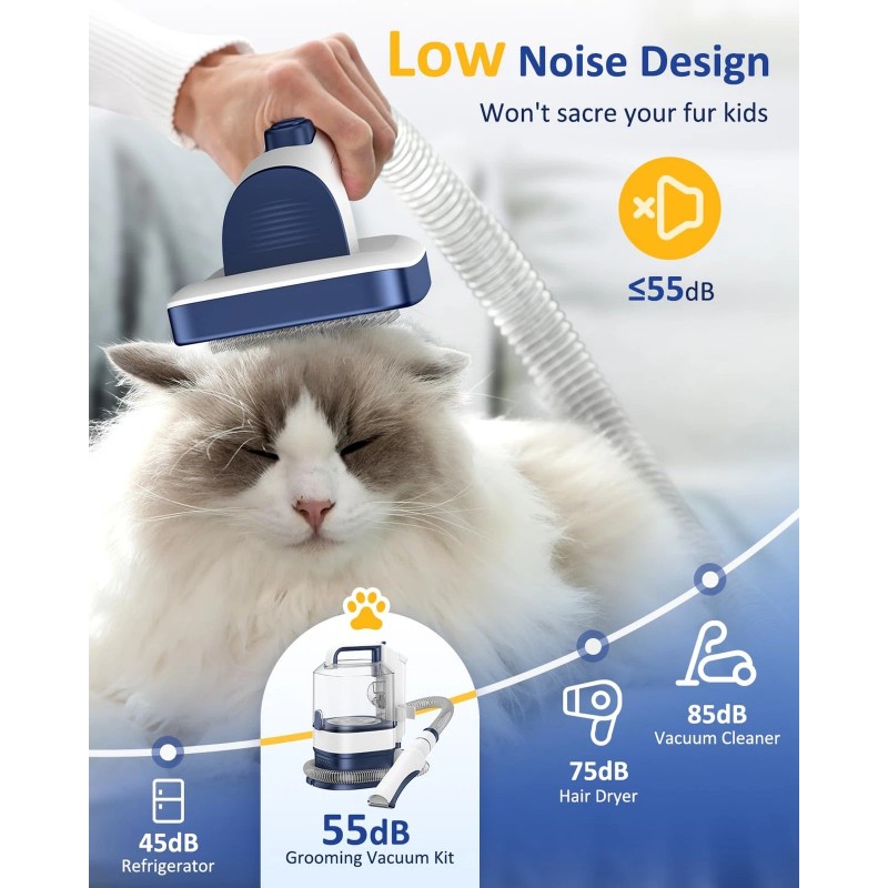 Natrogix Dog Grooming Vacuum Kit, 3.2L Dust Cup Pet Grooming