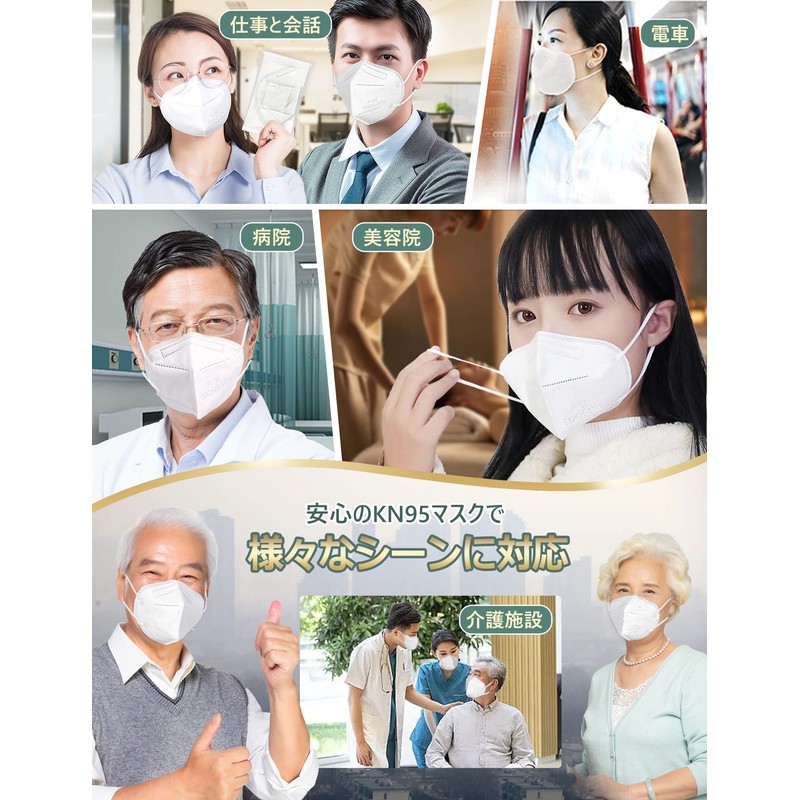 KN95 Mask, Non-Woven High Performance Mask, Individual Packaging, 3D Shape,