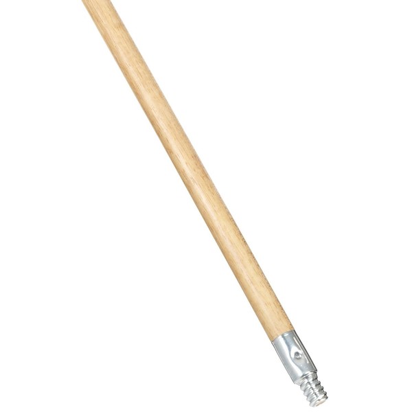Rubbermaid Commercial Products Lacquered-Wood Broom Handle With Threaded Metal Tip, Natural for Floor Cleaning/Sweeping in Home/Office, Pack of 12