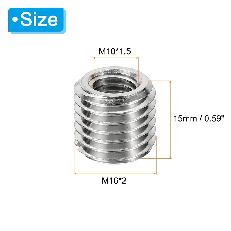 PATIKIL Thread Adapters Sleeve Reducing Nut, 6 Pcs M16*2 Male
