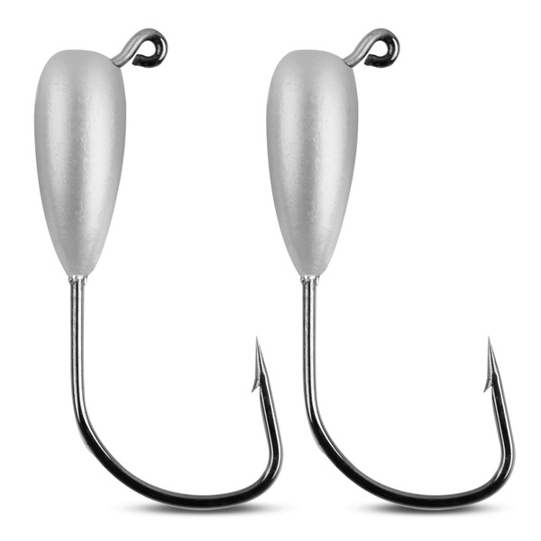 Fishing Tube Jig Head Hooks,15pcs Saltwater Weighted Swimbait Jig Hooks