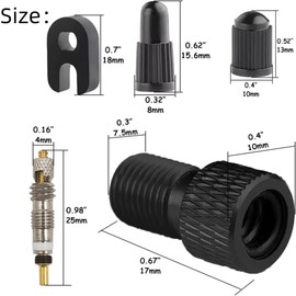 Bicycle 31PCS Presta Valve Sets, Presta Valve Core Bike Valve Caps Presta to Schrader Bike Valve Adapter 2-in-1
