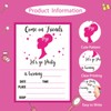 20 Pcs Pink Girl Theme Birthday Invitation Cards, Let's Go