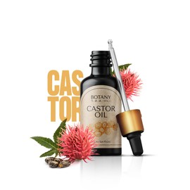 BotanyRoom® Organic Castor Oil 100 ml - 100% Pure, Natural and Cold Pressed - Eyelashes, Eyebrows, Hair, Beard, Nails - Vegan and Cruelty Free - Castor Oil Nature's Beauty Secret