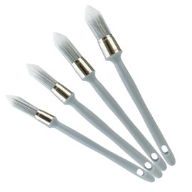 Wesquer - Trim Paint Brush Edge Painting Tool Small Paint Brush for Touch Up Paint, Corner, Sash, Baseboard, 4 Pack with 0.6" 0.72" 0.83" 1"