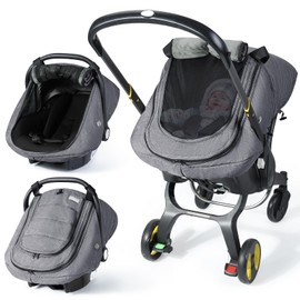 IvyWind Winter Baby Car Seat Cover, Universal Carseat Cover for Babies with Breathable Mesh Window, Infant Car Seat Covers to Keep Warm, Carseat Waterproof Canopy for Newborn Boy Girl, Dark Gray