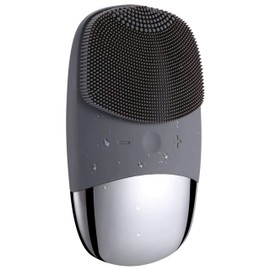 PureGlow Silicone Facial Cleansing Brush, Pink, Deep Cleaning and Exfoliating Scrubber (Black)