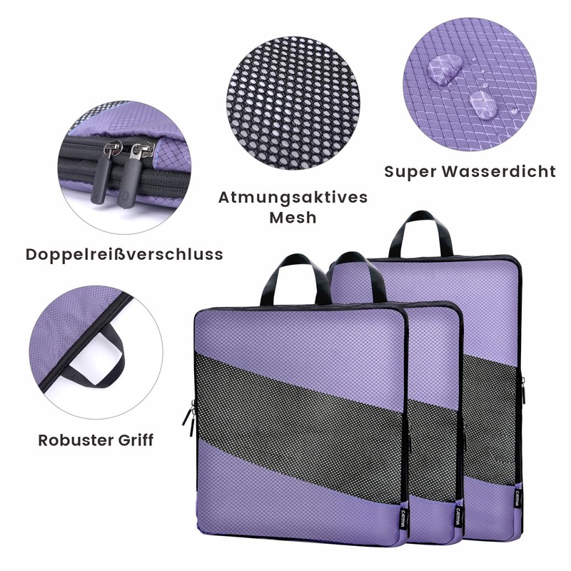 Carttiya Suitcase Organiser Compression Set, Packing Cube Set Compression Your