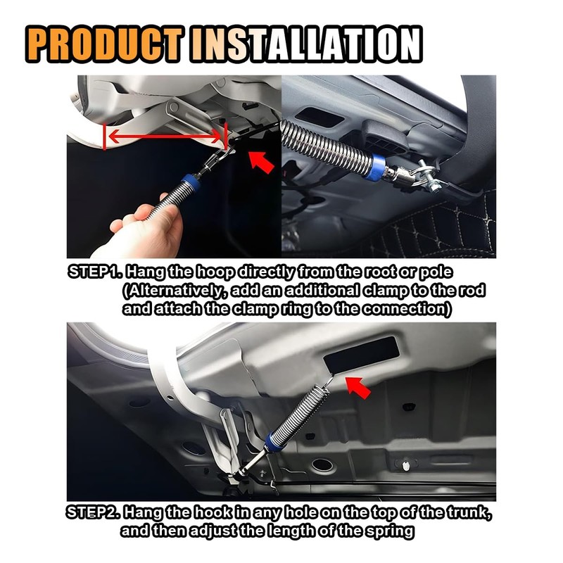 2PCS Car Trunk Lid Metal Spring, Car Adjustable Auto Car