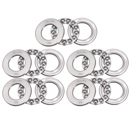 sourcing map 5 pieces miniature thrust ball bearings 51104 20 mm x 35 mm x 10 mm chrome steel with washer