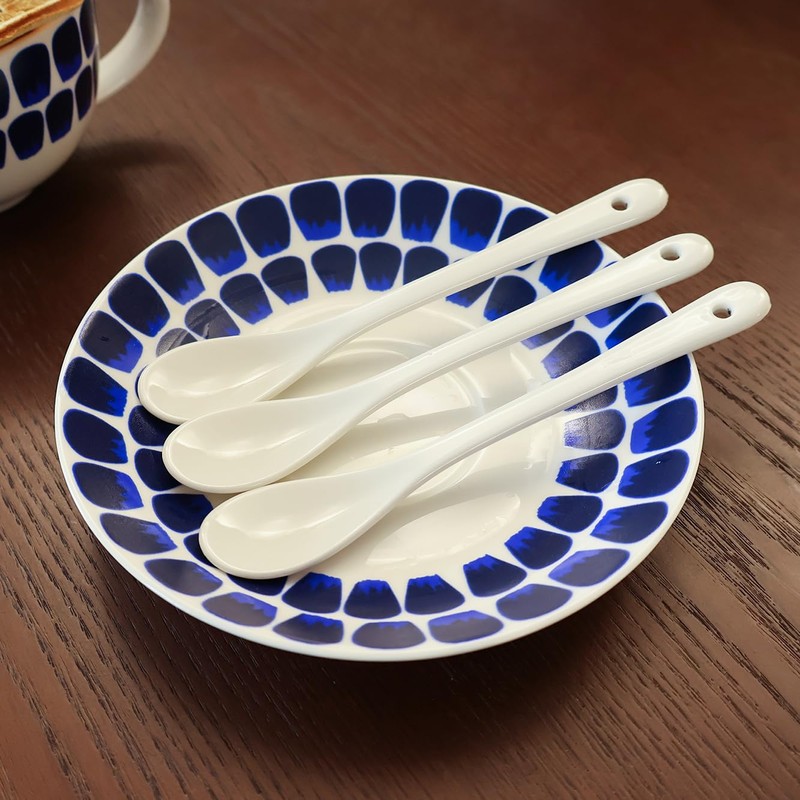 Btrquedo Tea Spoon Porcelain Espresso Spoons Set of 6, Ceramic