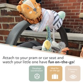 Nuby Animal Adventures Activity Spiral – Interactive Pram Toy with Sensory Toys | Suitable from Birth