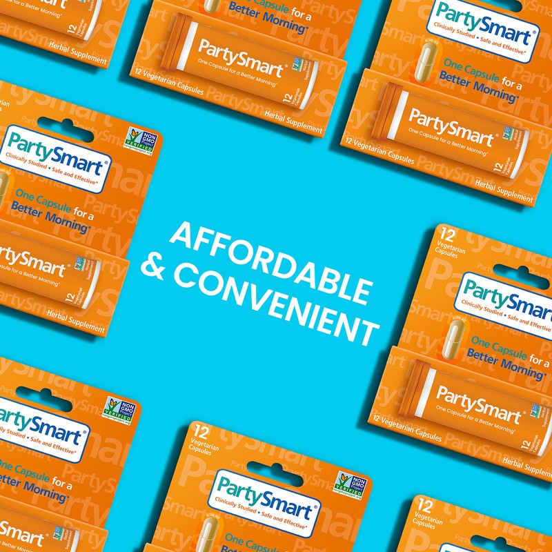 Himalaya PartySmart, 12 Vegetarian Capsules, Provides Antioxidants, Non-GMO, Plant-based, 250