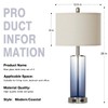 26" Coastal Blue Glass Table Lamps Set of 2, 3-Way