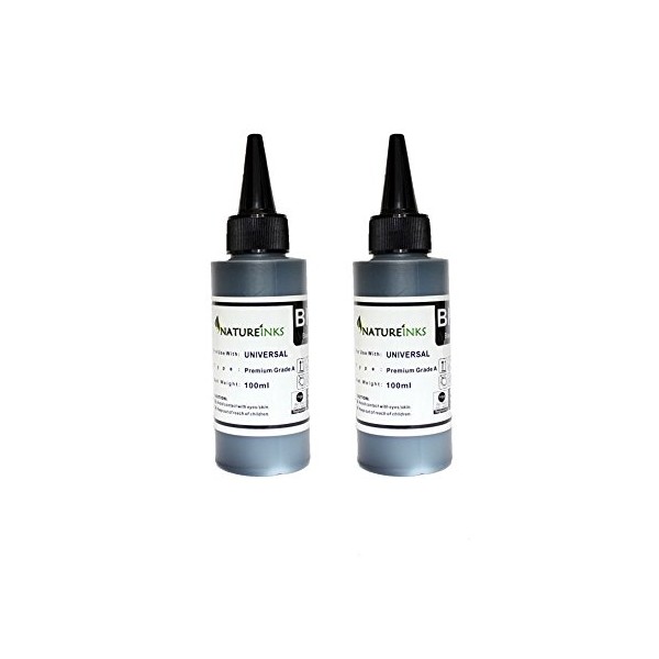 Natureinks 200ml Universal Premium Black Ink Bottles to Refill empty