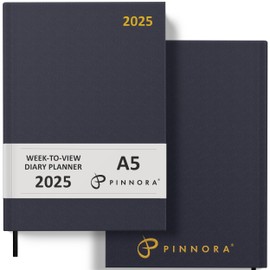 Pinnora 2025 Diary A5 Week to View, Blue Year Planner Organiser Diary 2025 Week To View, 2025 Planner, Home, School & Office, Hard Back 2025 Diaries, A5 & A4 2025 Diary in Day Per Page & Week To View