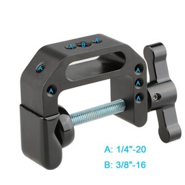 CAMVATE Universal Camera C Clamp C Clip Metal Max Opening 42mm with 1/4" & 3/8" Screw Hole, Photography Accessories, Compatible with Cameras and Monitors (Black)