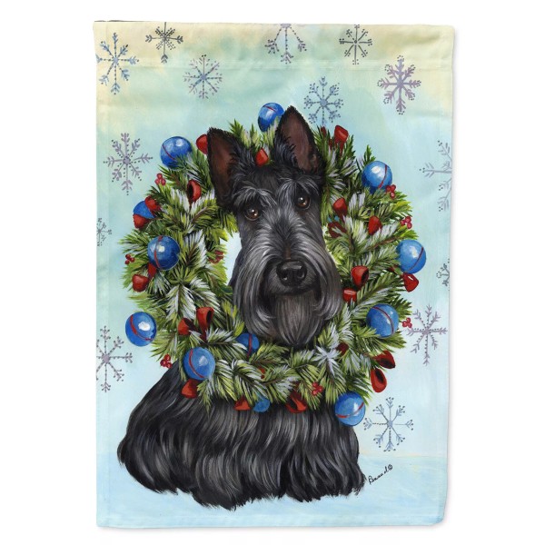 Scottie Christmas Snowflake Flag Canvas Large House Size PPP3181CHF
