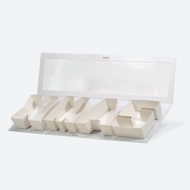 Geoto 4-Letter Shaped White/Pink/Red/Navy Blue XMAS Luxury Creative Design Cardboard Christmas Gift Packaging Box (White with Window)