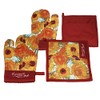 CARMANI Decorative Oven Mitt and Pot Holder Heat Resistant Non-Slip