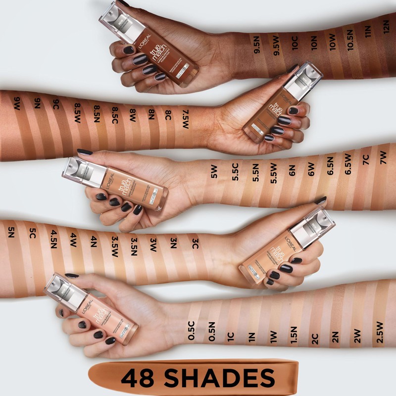 L'Oreal Paris True Match Liquid Foundation, Skincare Infused With Hyaluronic
