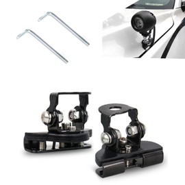 icykale 2 Pack Car LED Grille Light Bracket, Pillar Vehicle Hood Spotlight Holder, Universal Adjustable Fixing Accessories, Waterproof Durable Auxiliary Clamp Holder for Most Car Models (Black)