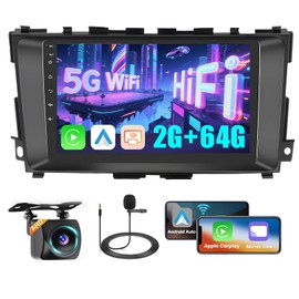5G WiFi [2+64G] Hikity Android 15 Carplay Stereo for Nissan Altima 2013-2018 Wireless CarPlay Android Auto Mirror Link, 9 Inch Touchscreen Car Radio Bluetooth GPS HiFi/FM/RDS SWC AHD Backup Cam Mic