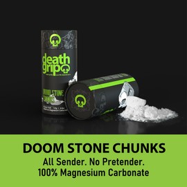 Death Grip Doom Stone Chunks Climbing Chalk 125g - Chunky - 100% Pure Magnesium Carbonate - Gym Chalk, Rock Climbing, Lifting, Bouldering, Gymnastics, Sports - Premium Hand Chalk (125g / 4.4oz)