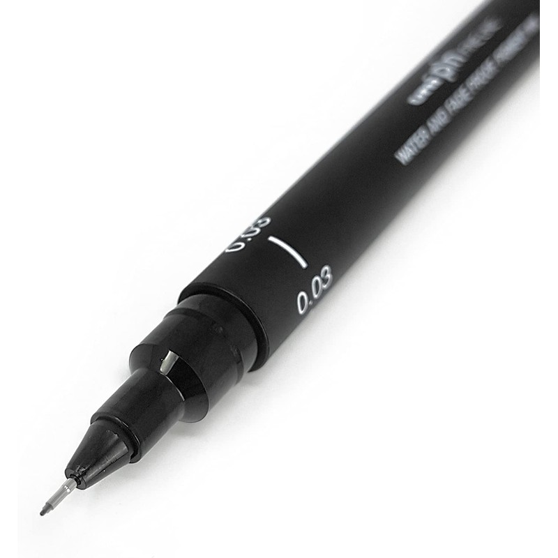 Uni Pin Fineliner Drawing Pen - Black - 0.03mm -
