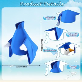 Cosblank Graduation Goose Outfit for 23'' High Cement Goose Statue, Lawn Porch Goose Clothes Cute Blue Grad Yard Goose for Patio Outdoor Garden Decoration