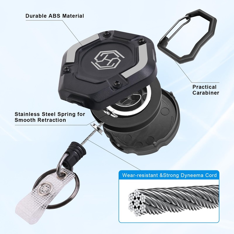 Chambom 2-Pack Retractable Keychain - Heavy Duty Badge Holder, ID