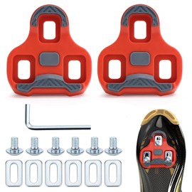 LPZMPZ Compatible with Look Keo Bike Pedals 3-Hole Grip Blade 2 Max Carbon Classic Cleats Bicycle Cleats Shoe Plate Set Road Bike Pedal Grey MTB Pedal Plates Road Cleats Bicycle Accessories Set (Red 9
