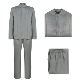 Mens Evil Doctor Grey Suit Costume Movie Villain Costume Halloween Funny 60s Villain Outfit for Adult 2XL