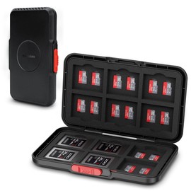 Pop Up Style XQD Cfexpress Type-B Card Case,36 Slots Memory Card Holder Wallet for 12 XQD Cfexpress Type-B Cards & 24 MSD Micro SD/Micro SDHC/Micro SDXC Cards, Slim TF Cfexpress Memory Card Case