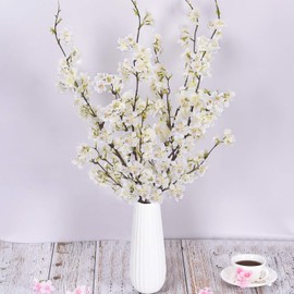 Shiny Flower 4PCS Artificial Cherry Blossom Flowers, Silk Peach Flowers Arrangements Tall Artificial Plant 42.9" in Tall for Wedding Office Party Hotel Yard Home Decoration