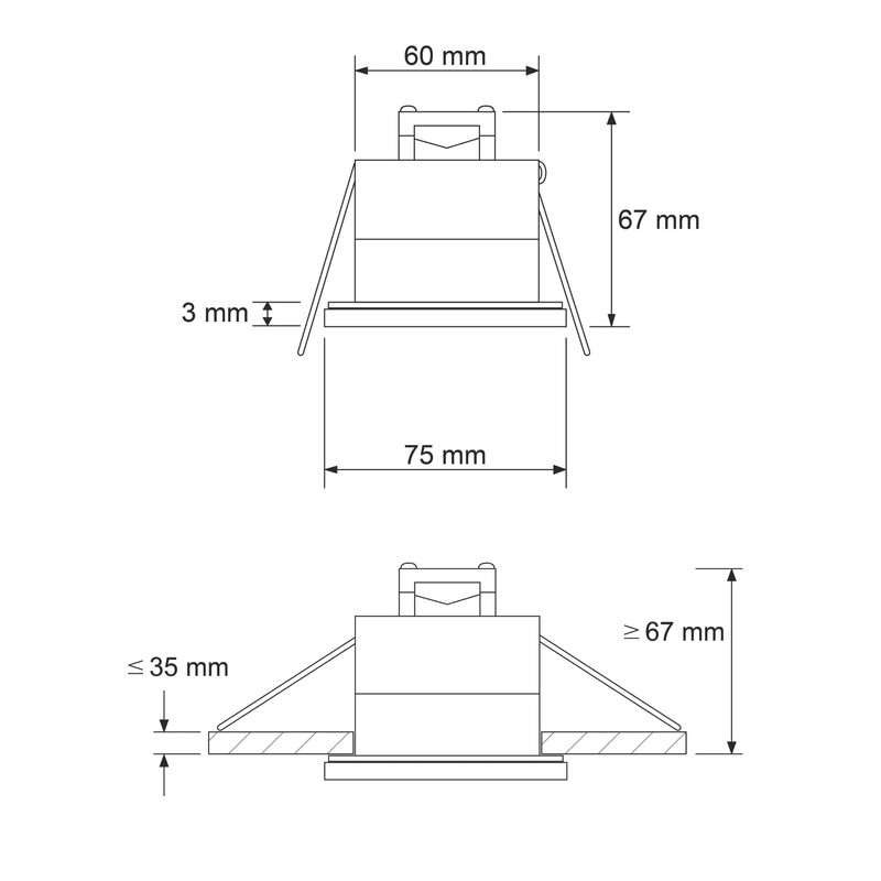 SEBSON Motion Sensor Outdoor IP65 Ceiling Flush-Mounted 6m/360° HF Sensor